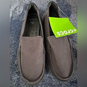 CROCS Walu Slip on Boat Dark Gray and Black Slip-Ons